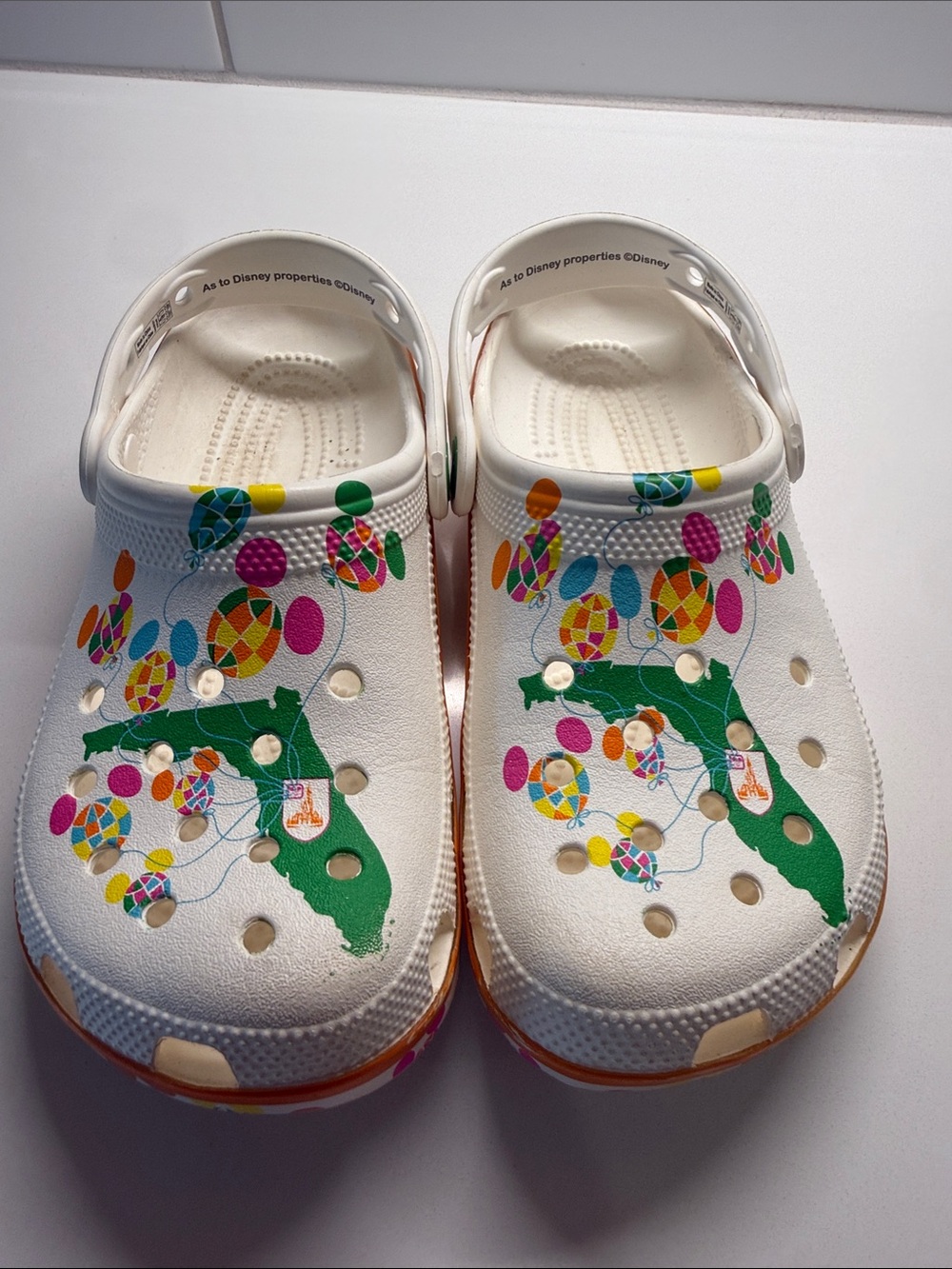 Kids Disney Parks White Crocs